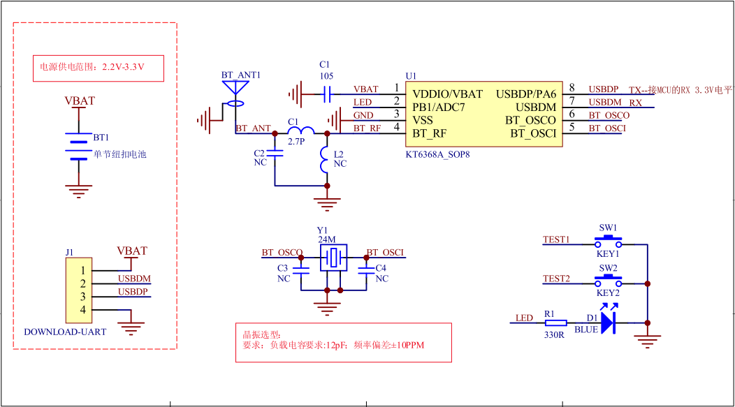 KT6368A蓝牙芯片双模用户手册_V2.0